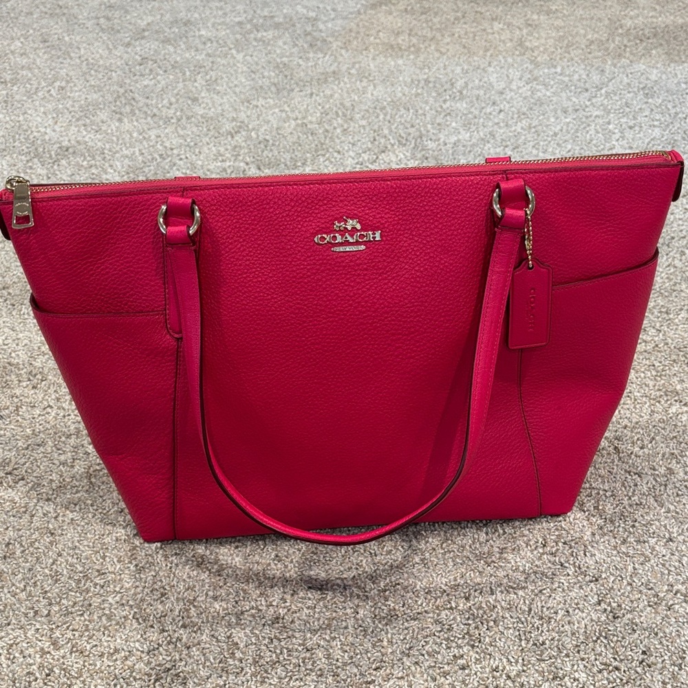 Coach Fuchsia Leather Tote Bag
